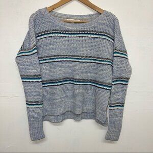Victoria’s Secret Cotton Blue, gray and white striped sweater